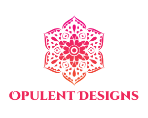 Pink Articulated Flower logo design