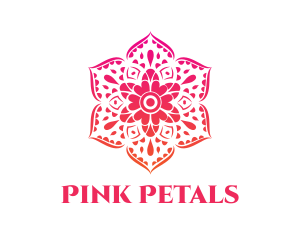 Pink Articulated Flower logo design