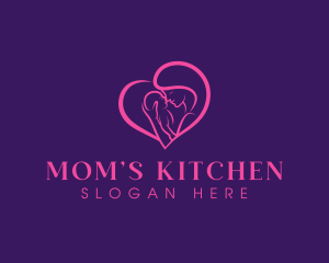 Motherhood Baby Heart logo design