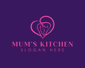 Motherhood Baby Heart logo design