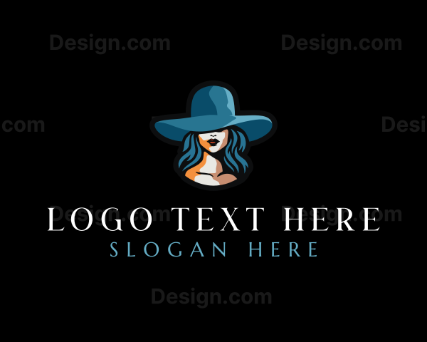 Woman Hat Fashion Logo