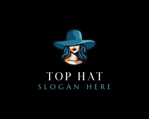 Woman Hat Fashion logo design