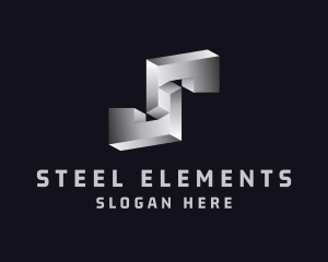 3D Steel Metallic Letter S logo