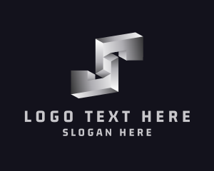3D Steel Metallic Letter S Logo