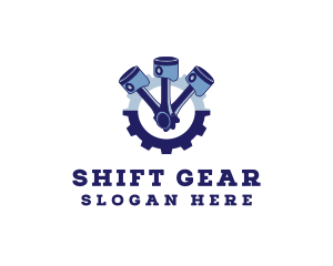 Piston Gear Cog logo design