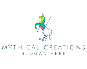 Mythical Creature Unicorn  logo design