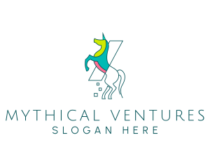 Mythical Creature Unicorn  logo design