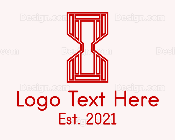 Red Geometric Hourglass Logo