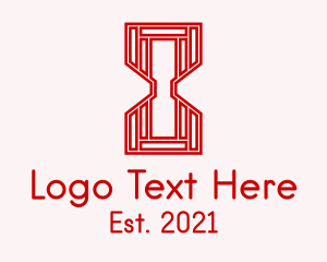 Red Geometric Hourglass  logo