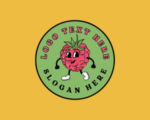 Retro Raspberry Fruit logo