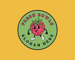 Retro Raspberry Fruit logo design