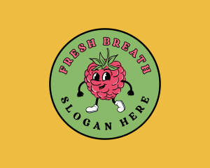 Retro Raspberry Fruit logo design