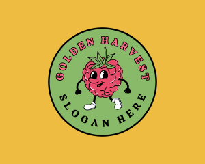 Retro Raspberry Fruit logo design