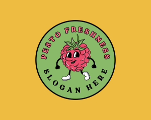 Retro Raspberry Fruit logo design