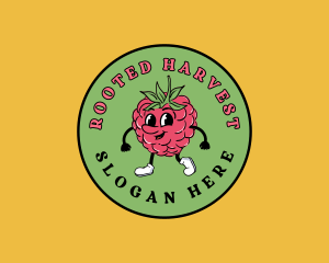 Retro Raspberry Fruit logo design