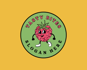 Retro Raspberry Fruit logo design