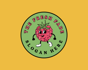 Retro Raspberry Fruit logo design