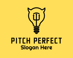 Light Bulb Pitch Fork logo design