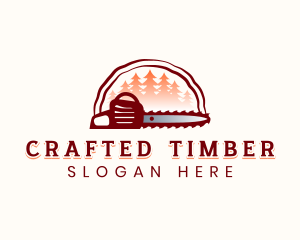 Chainsaw Tree Lumberjack logo design