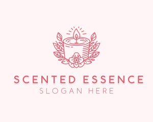 Candlelight Scented Flower logo design