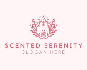 Candlelight Scented Flower logo design