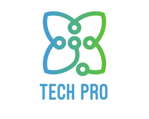 Tech Circuit Flower logo design