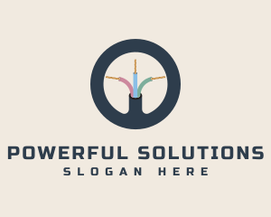 Cable Wire Electrician logo design