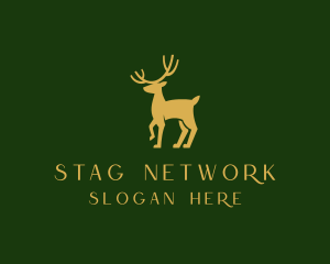 Gold Deer Stag logo design