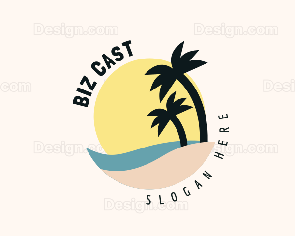 Seaside Palm Trees Logo