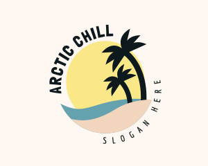 Seaside Palm Trees logo design