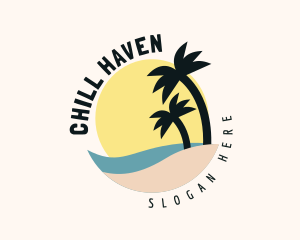 Seaside Palm Trees logo design