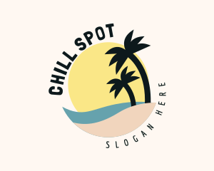 Seaside Palm Trees logo design