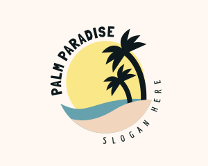 Seaside Palm Trees logo design