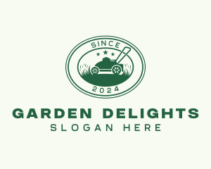 Grass Lawn Mower Garden logo design