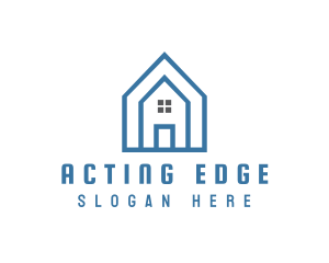 Blue A House logo design