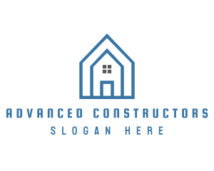 Blue A House logo design