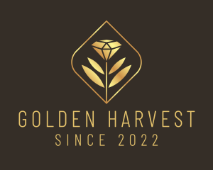 Golden Leaf Diamond  logo design