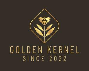 Golden Leaf Diamond  logo design