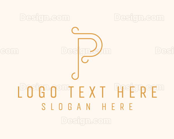 Elegant Swirl Letter P Logo