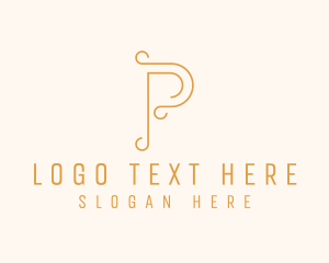 Elegant Swirl Letter P logo