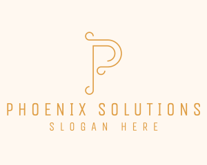 Elegant Swirl Letter P logo design