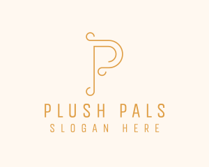 Elegant Swirl Letter P logo design