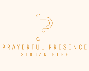 Elegant Swirl Letter P logo design