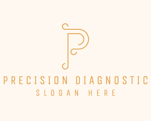 Elegant Swirl Letter P logo design