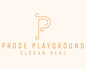 Elegant Swirl Letter P logo design