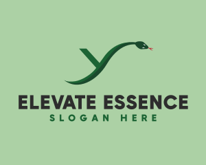 Green Python Snake Letter Y logo