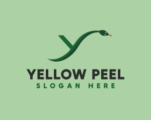 Green Python Snake Letter Y logo design