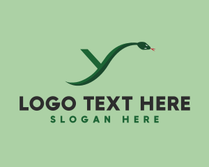 Green Python Snake Letter Y logo