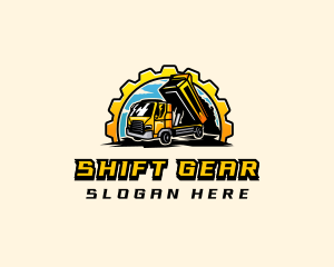 Gear Dump Truck Construction logo design