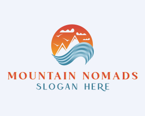 Wave Mountain Travel  logo design